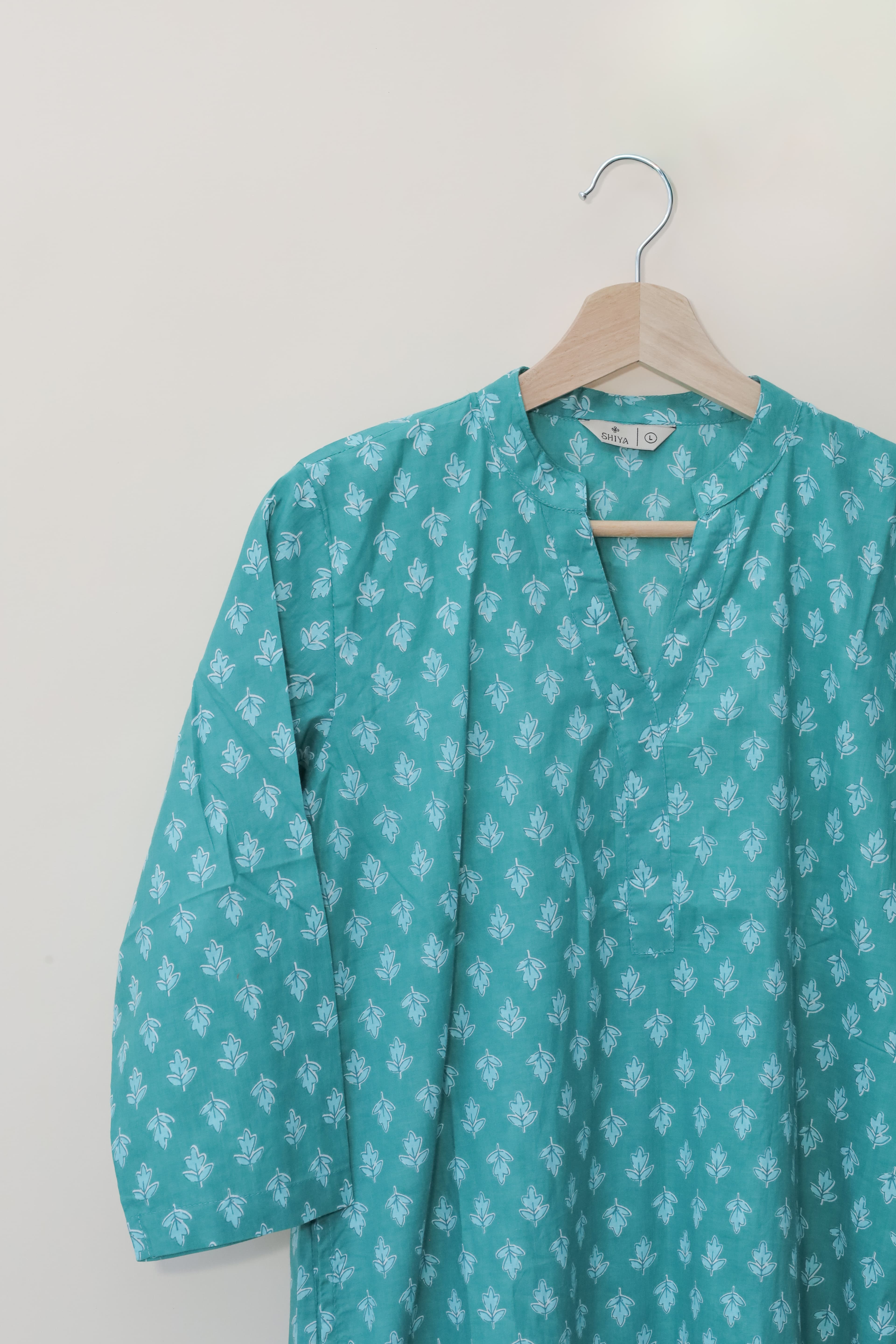 Teal Motif Kurta