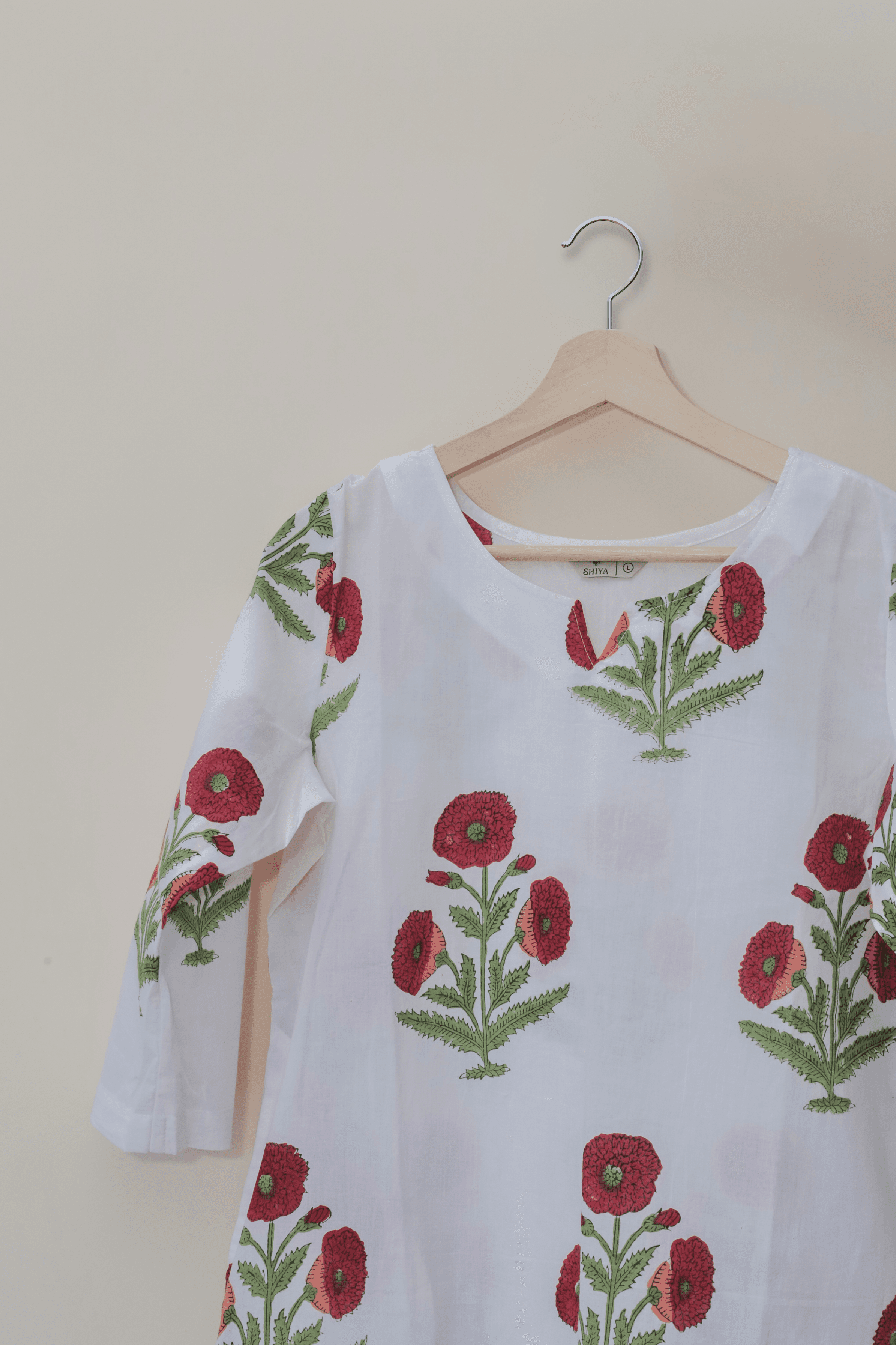 White Floral Kurta